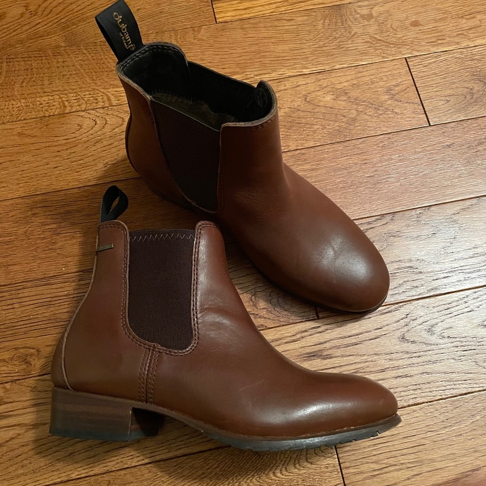 Dubarry cork leather goretex chelsea boots 37 brown mahogany